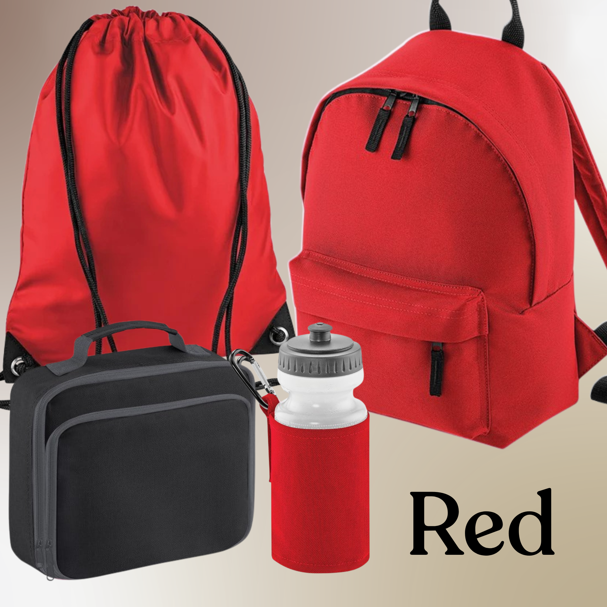 Red Back To School Set - personalisation included