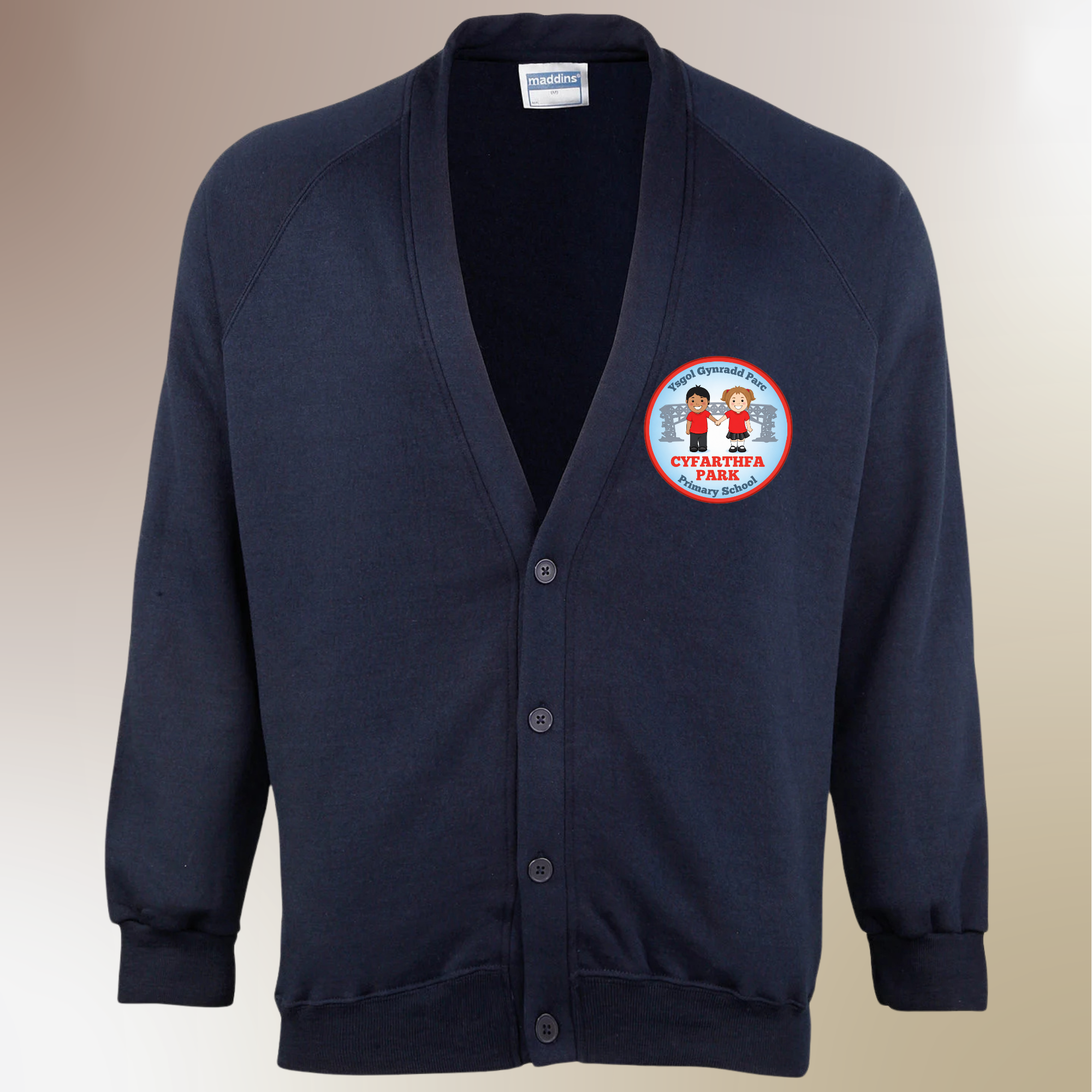 School Logo Embroidered Cardigan - Cyfarthfa Primary