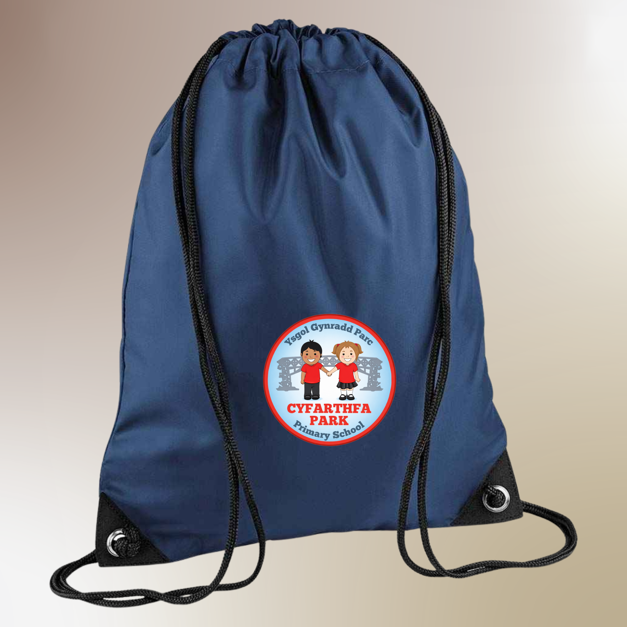 School Logo Printed Drawstring Bag - Cyfarthfa Primary