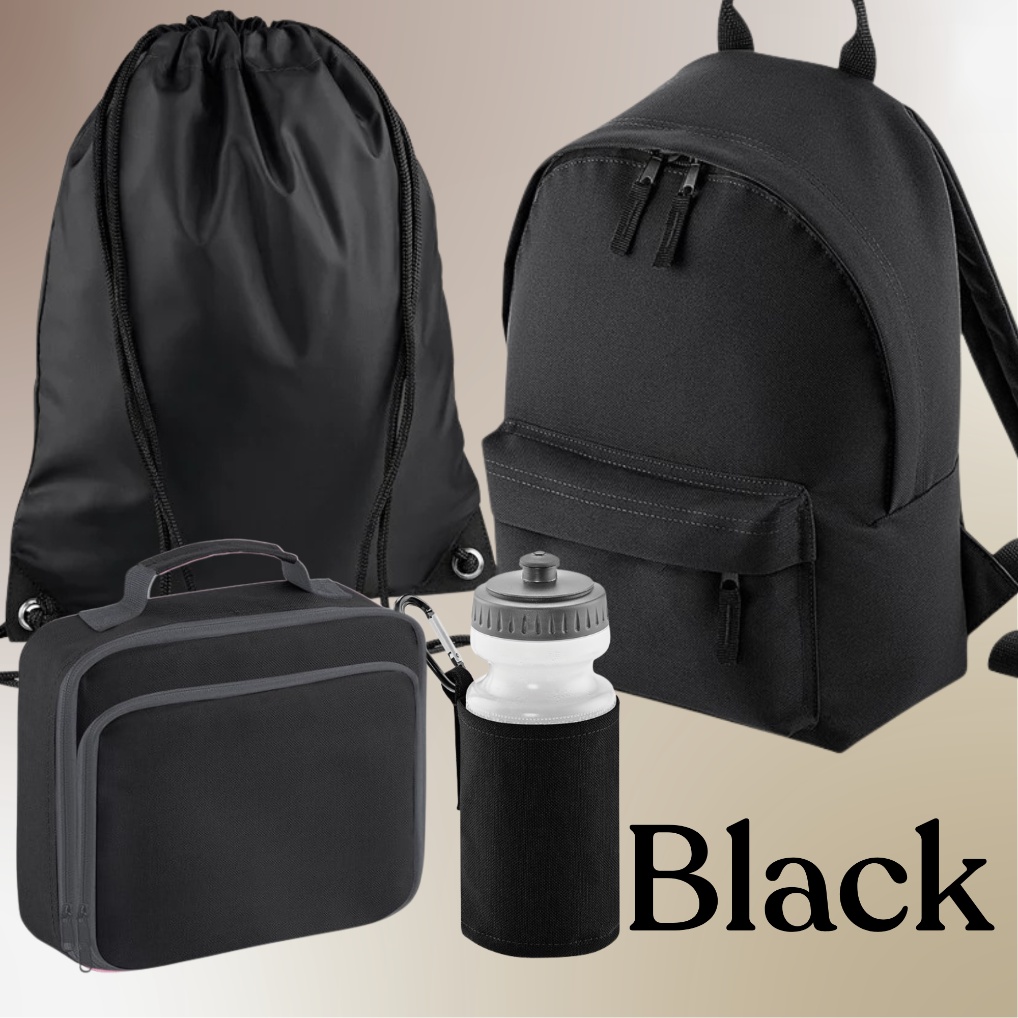 Black Back To School Set - personalisation included